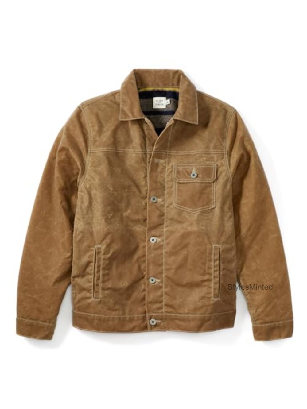 USA Made Wool-Lined Waxed Trucker Jacket for Layering